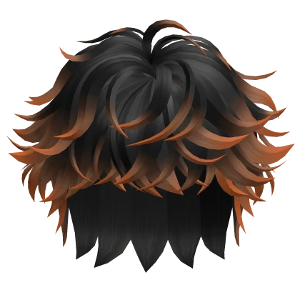 🍀Fluffy Messy Boy Hair (Black&Orange)