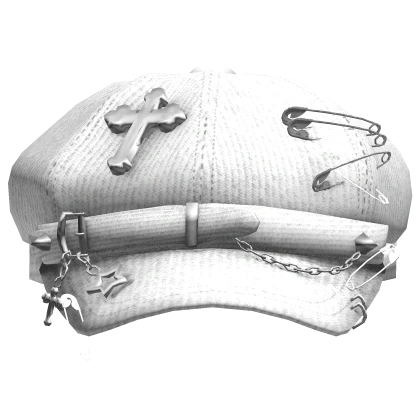 Pierced Y2K Punk Cap (White)