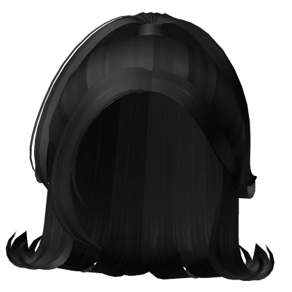 ♡ Black Curled Halo Hair