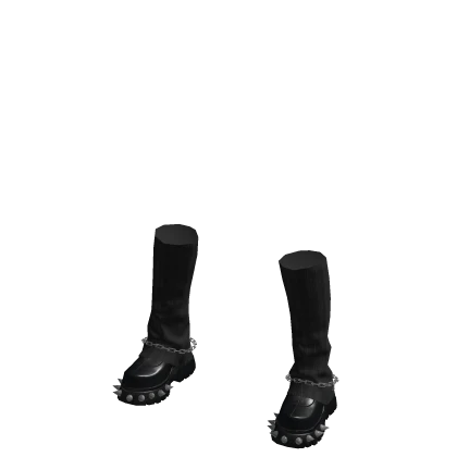 Goth/Punk Black Boots with Chain Warmers 