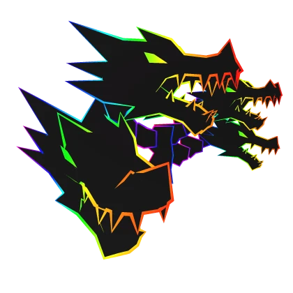 Cartoony Rainbow Dragon Heads