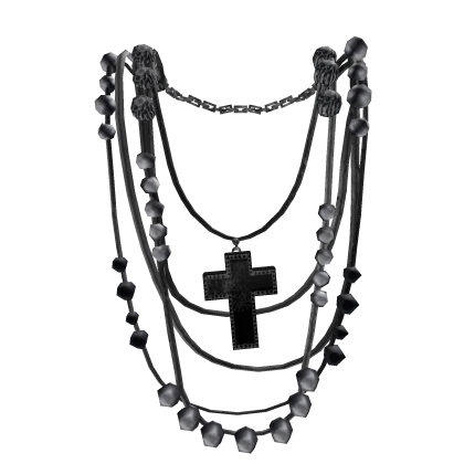 Vintage Layered Necklace w/ Cross 1.0 Silver