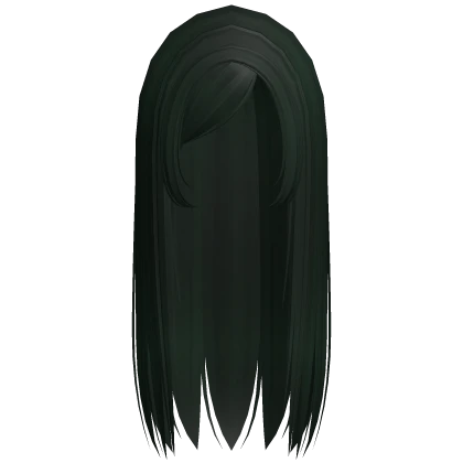 ☆ y2k straight gyaru emo side part dark green
