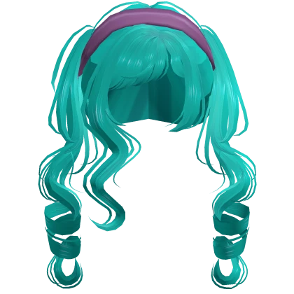 turquoise pigtails