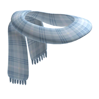 cute loose mori kei igari plaid scarf blue