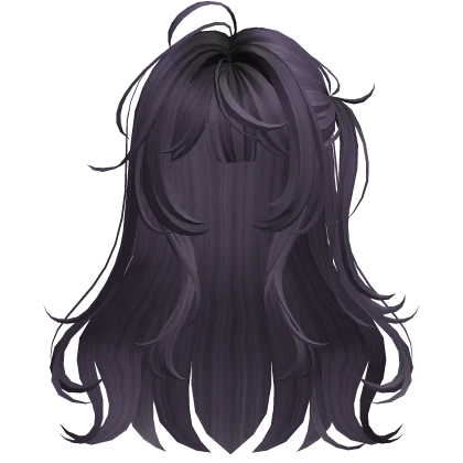 Purple Anime Side Ponytail Half-Up Hair