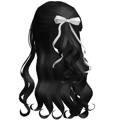 ♡ FREE Black Cheerleader Hair W Bow