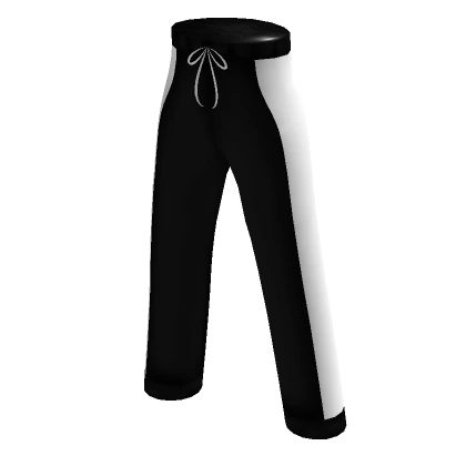 Soft Sweat Pants in Black with White sides