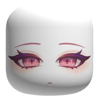 Gothic Bloom Face With Pink Eyes - White