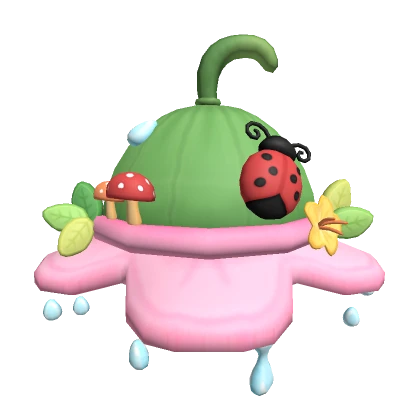 ♡ cute fall rain pink flower hat ladybug mushrooms