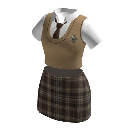 🍀Short School Uniform Outfit (Brown)