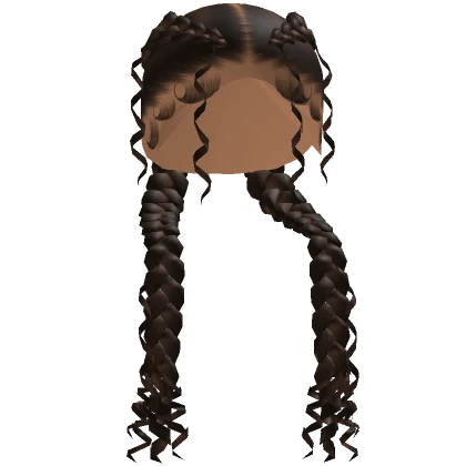 Double Curly Braids in Brown 