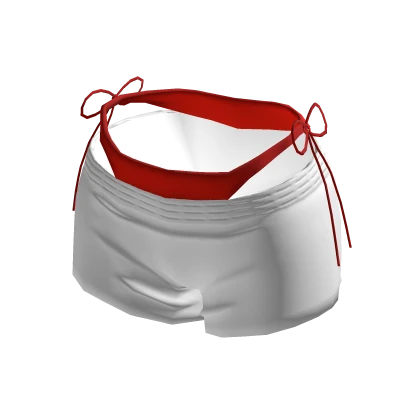 Baddie Summer Shorts W Red Bikini Bottoms [Back]