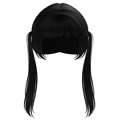 ♡ silky kawaii y2k ethereal pigtails in black
