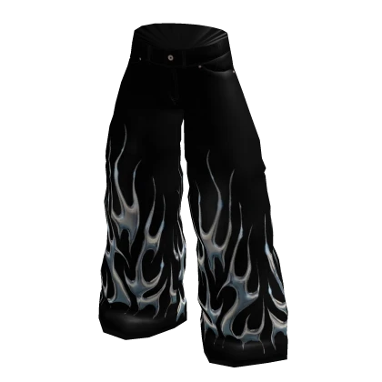 Y2K Pants Baggy Jeans Black Chrome Voidsclub