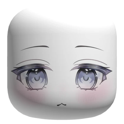 Cute Chibi Face with Blue Eyes