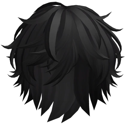Messy Sleepy Anime Boy Hair (Black)