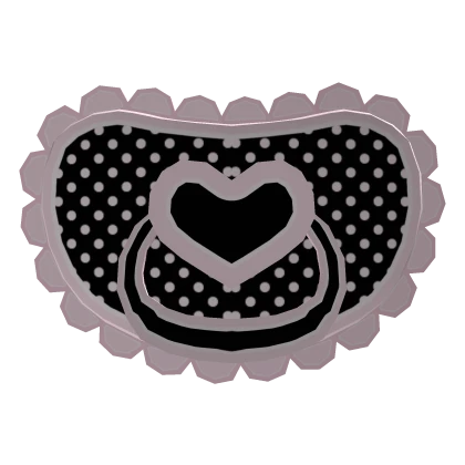 kawaii baby doll heart pacifier in black and pink
