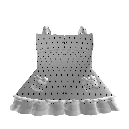 ♡ cute white polka dot ruffled princess dress 