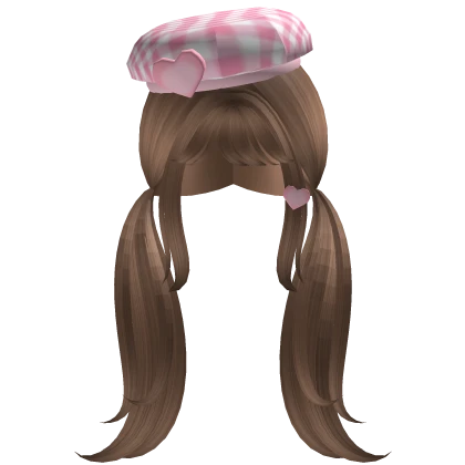 ୨♡cute hair w/ pink beret w/ Clip heart♡୧