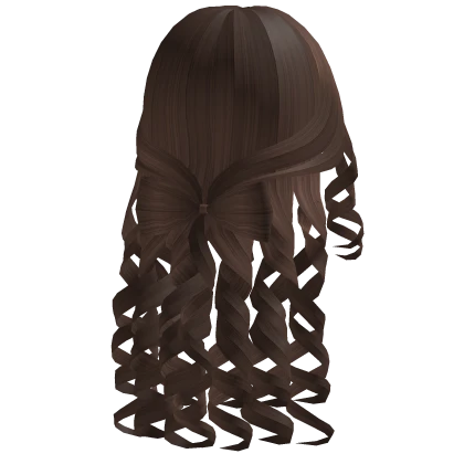 ♡ Brown Curly Ribbon Waterfall