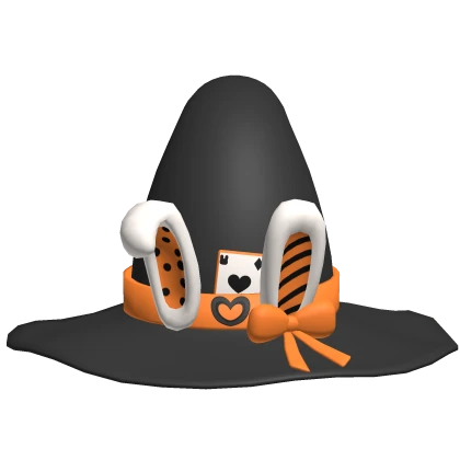 Halloween Bunny Witch Hat (Orange)