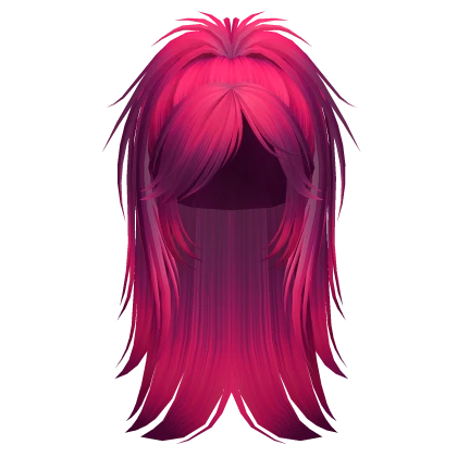 messy half-up grunge ponytail (fuschia pink)