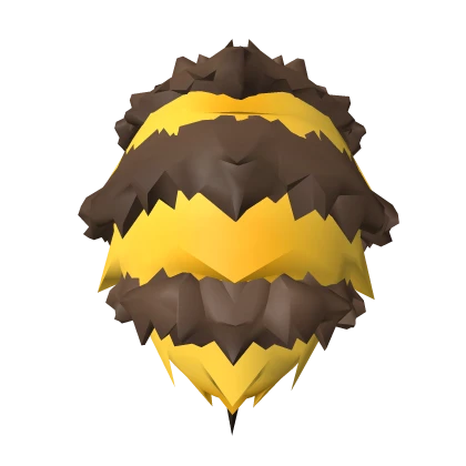 Brown & yellow stripes fuzzy bee abdomen / Tail