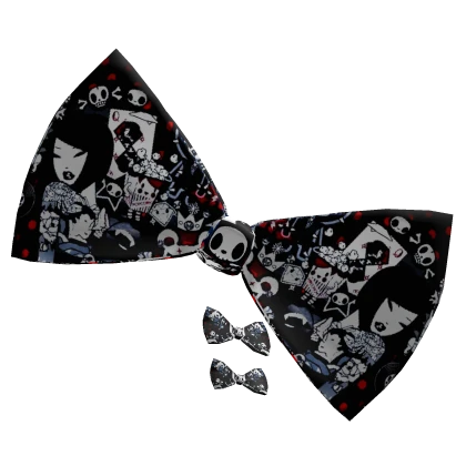 ☆ black tokidoki big polka dot bow 