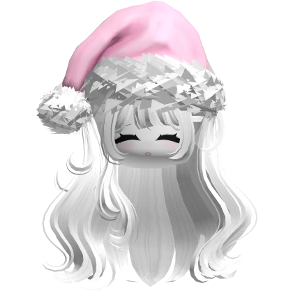 ♡ Cute Christmas Girl Pigtails w/ Face (White)