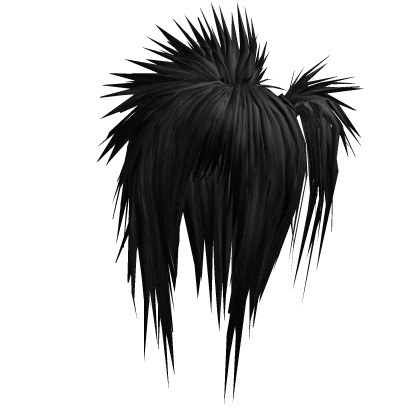 Spiky Teased Side Ponytail (Black)