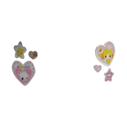 rainbow pastel decora face stickers :33