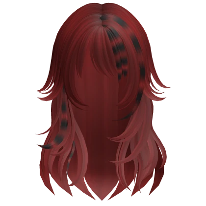 Emo Messy Anime Hair (Raccoon Red&Black)