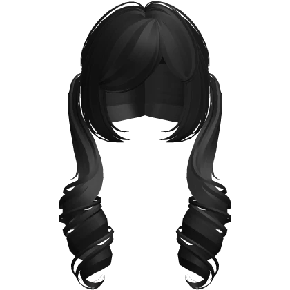adorable curly long doll pigtails black