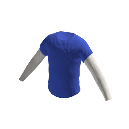 Wrinkled Long Sleeved T-Shirt (Blue)