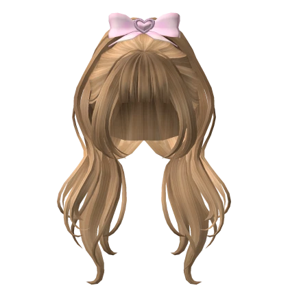 🍀Heart Ribbon Ponytail (Honey Blonde)