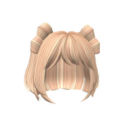 Blonde Short Hair with Bow Pigtails