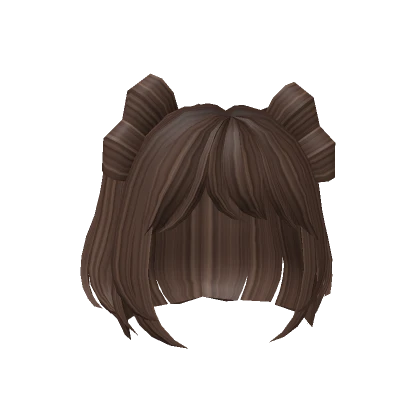 Brown Short Hair with Bow Pigtails