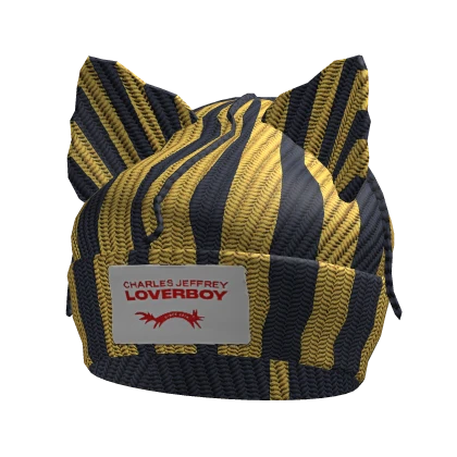 Charles Jeffrey Loverboy Black Yellow Ears Beanie