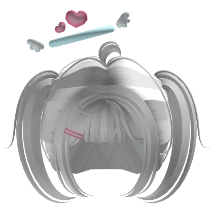 ♡ Cute vals angel white short pigtails