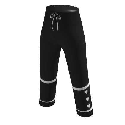 Adorable Heart Soft Sweat Pants in Black