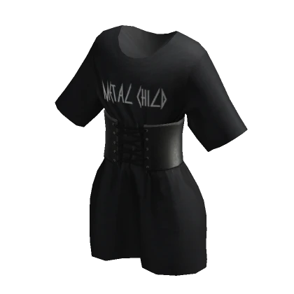 Corset Tied T-Shirt - Graphic Band Tee