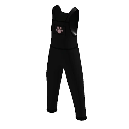 Adorable Cat Paw Overall in Black and Pink