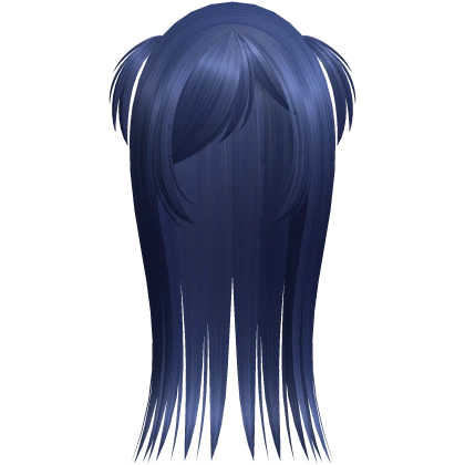 spiky wispy hair w side bangs blue