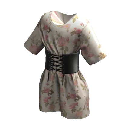 Corset Tied T-Shirt - Floral