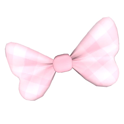 Pastel Pink Plaid Cutesy Bow