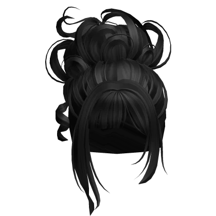 Swirly Victorian Curly Updo Bun (Black)