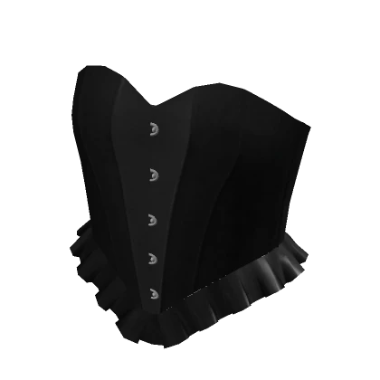 Ruffle Corset Top Black Leather