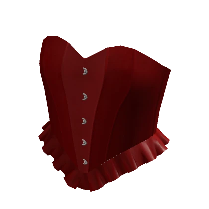 Ruffle Corset Top Red Leather