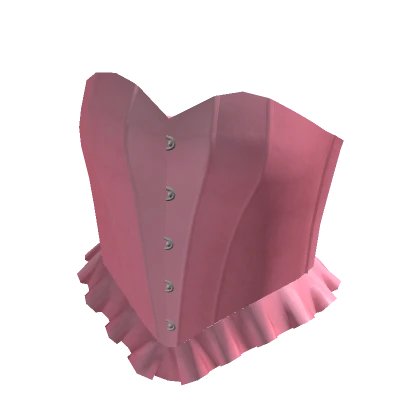 Ruffle Corset Top Pink Leather